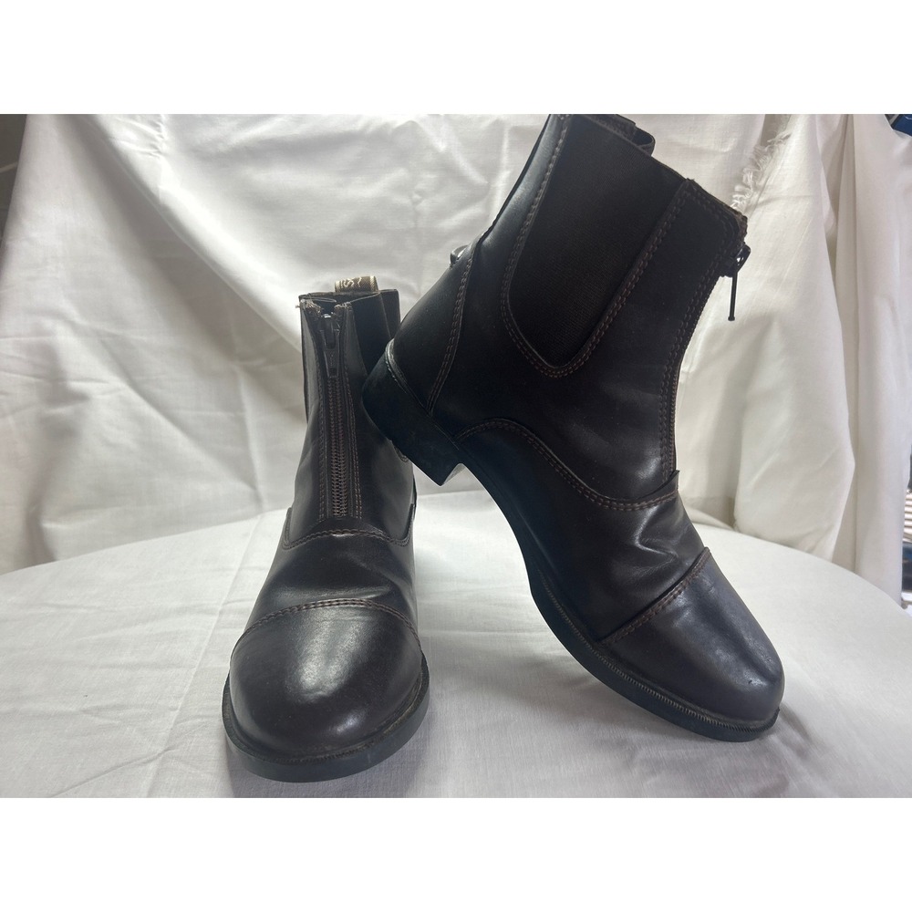 Shire Equestrian Paddock Boots Kids Brown Zip Up Jodhpur Ankle Booties